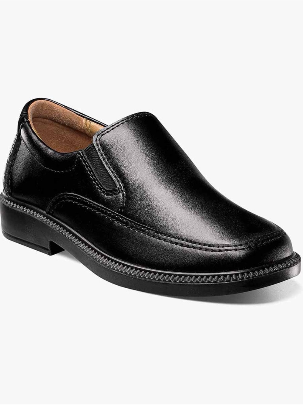 Florsheim Bogan Jr Boys Black Leather Slip-On Loafers Size 5.5